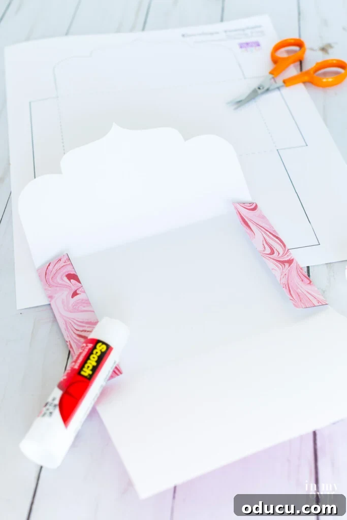 How to make an envelope using scrapbook paper to make Valentines' Day Cards