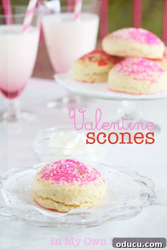 10 Heartfelt Valentine's Ideas for Everyone You Cherish 12 Irresistible Valentine Scone Recipe adorned with festive pink and red sprinkles, perfect for an afternoon tea or special treat.