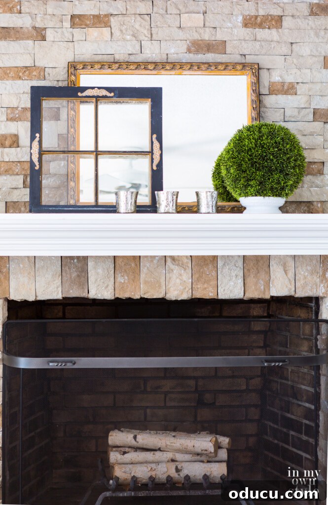 Effortless Home Refresh 8 Simple styled mantel for the winter months, demonstrating easy restyling techniques.