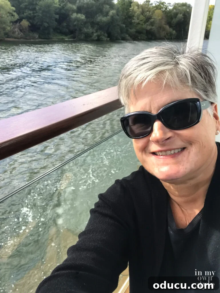 An Iconic Viking Journey Along the Seine 31 Diane from In My Own Style enjoying river cruising on the Seine in France.