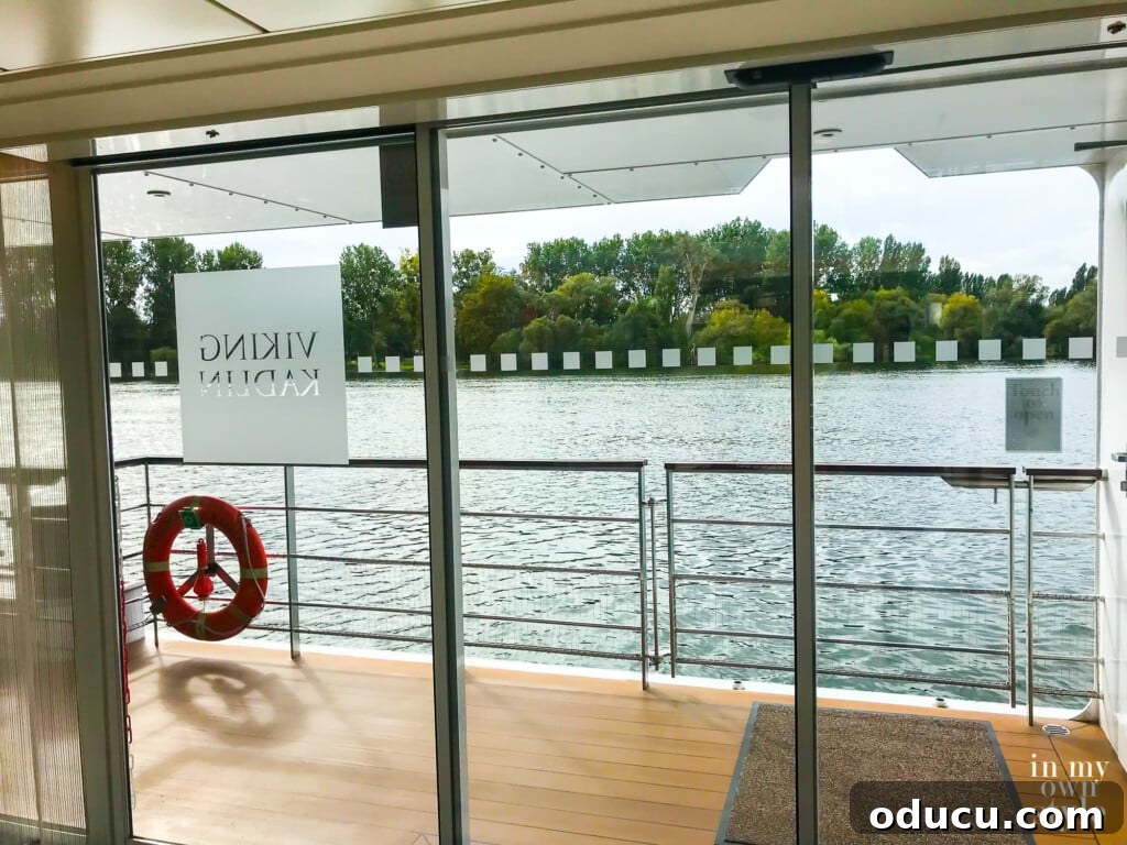 A Viking Voyage on the Seine 5 Lobby area of the Viking River Cruise ship Kadlin