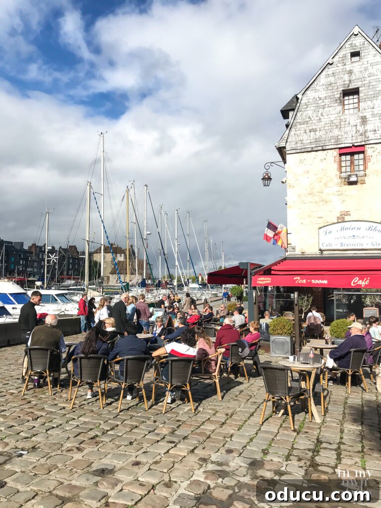 Seine Serenity A Viking River Cruise Through France 10 Outdoor cafe along water in Honfleur France