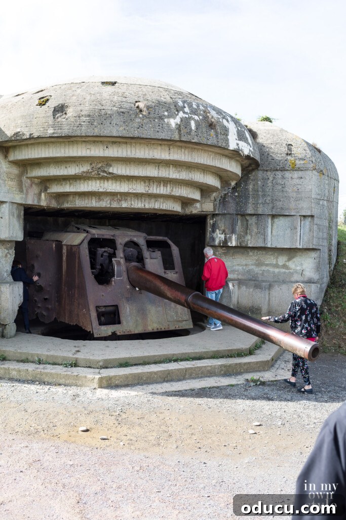 Seine Serenity A Viking River Cruise Through France 32 Machine gun in WW2 bunker on the beaches of Normandy in France