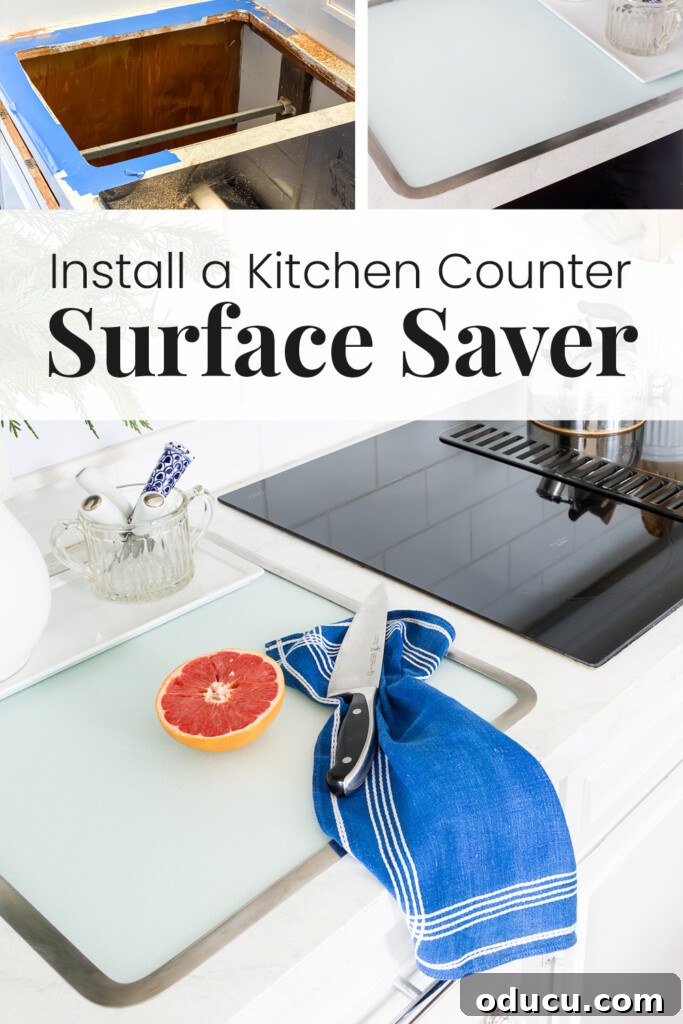 How One Reader Sparked My Kitchen Transformation 11 Photos showing the process for installing a Vance Tempered glass kitchen counter Surface Saver