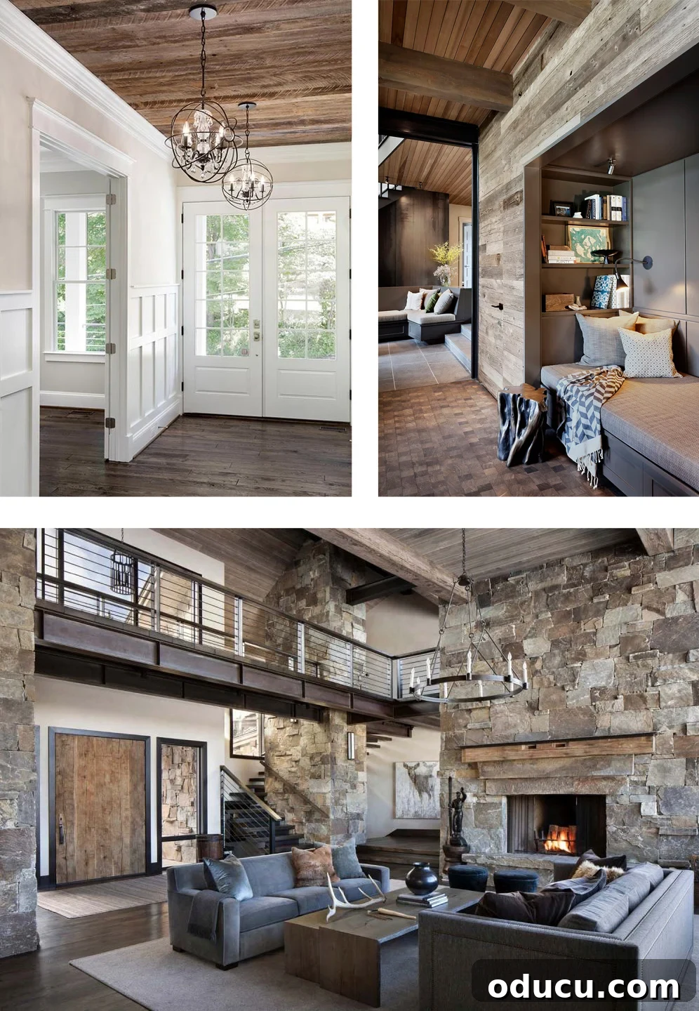 Dramatic Living Room Transformation 5 A collection of three homes using Barnwood planks and white rustic and interiors, showcasing the versatility of barnwood styles