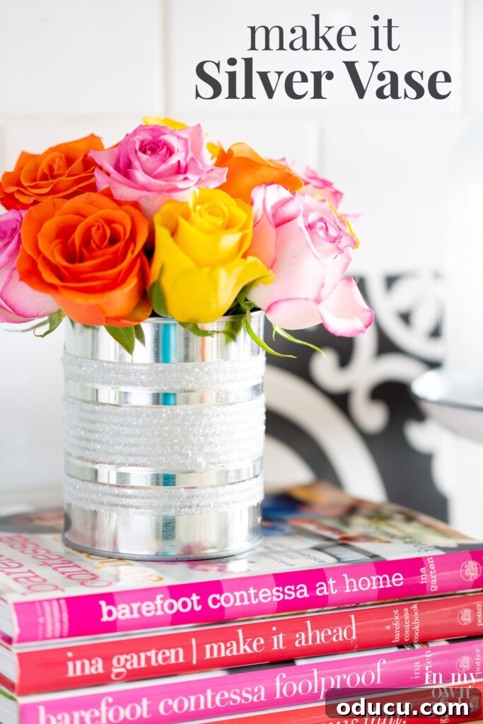 Transform Your Kitchen Counters: 4 Quick Styling Tips 13 How to make a pretty vase for a kitchen counter using a tin can.