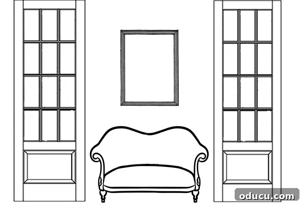 Curate Your Walls Like a Pro 19 A vertical rectangular art piece hung above a sofa, serving as a wall art hanging guide for balanced placement.
