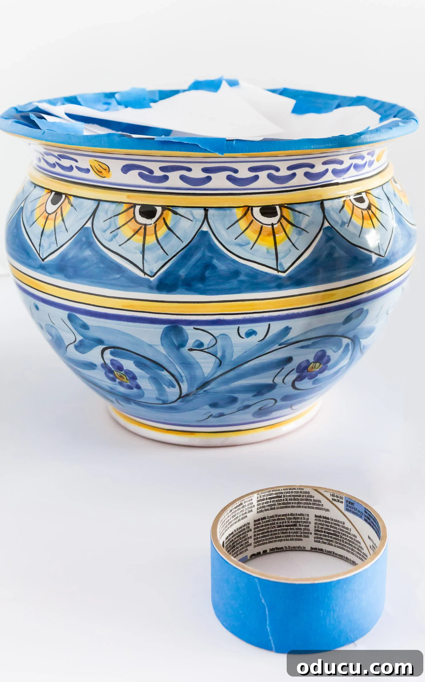 How you should prep a ceramic item before spray painting.