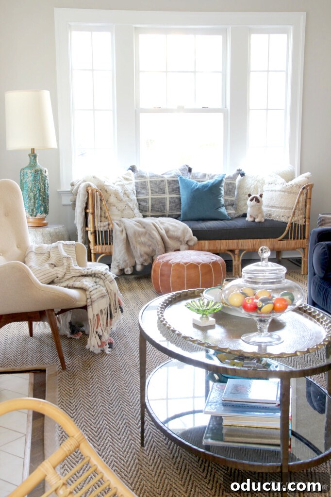 Tray Chic: Stylish Solutions for Every Corner 14 Living room with oval coffee table with an oval tray on top