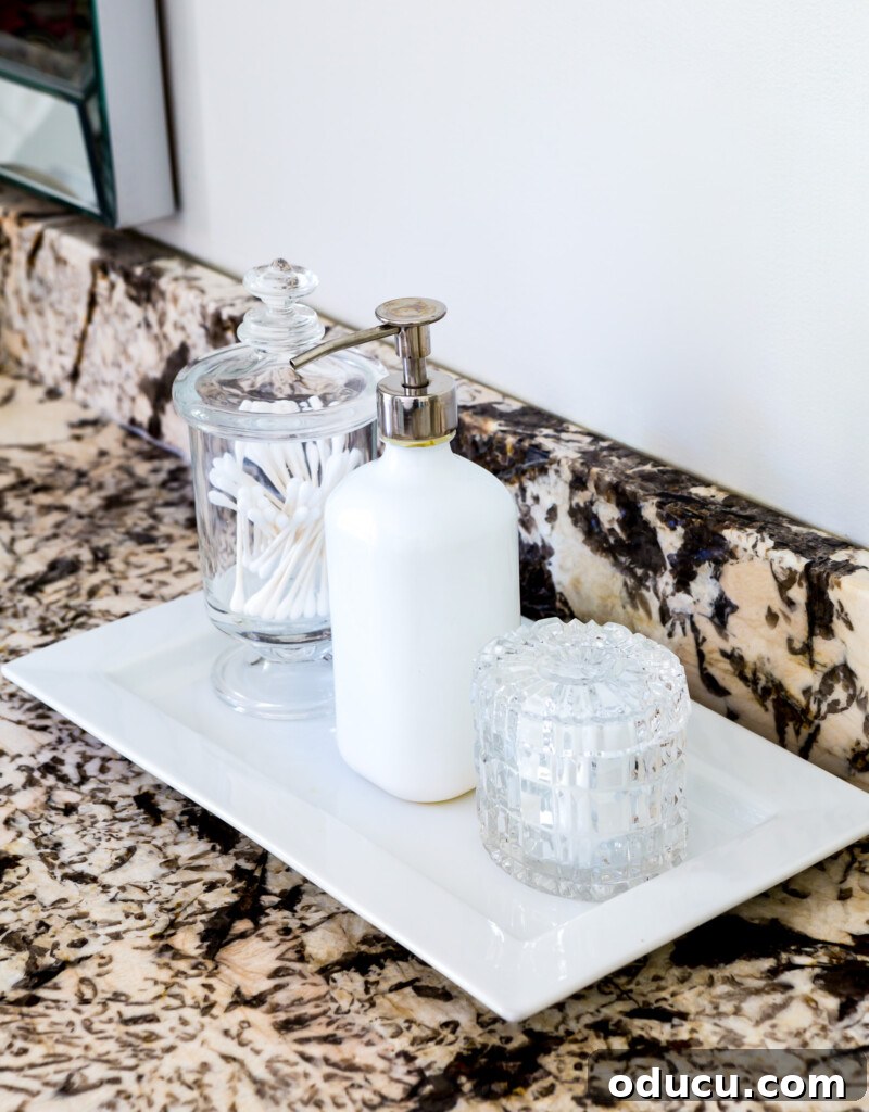Tray Chic: Stylish Solutions for Every Corner 16 Bathroom counter decorating idea