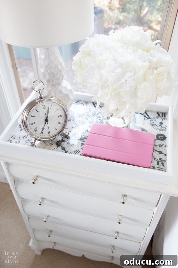 Tray Chic: Stylish Solutions for Every Corner 19 Night table in bedroom decor
