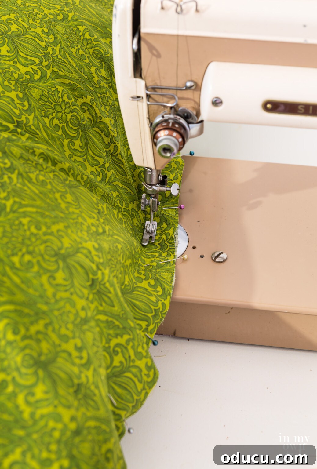 How to sew a fringe edge pillow cover closed with the pillow form inside.
