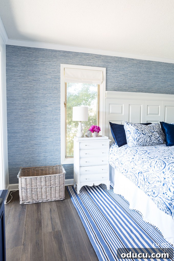 How to hang wallpaper on one wall only as an accent wall to add texture and depth.