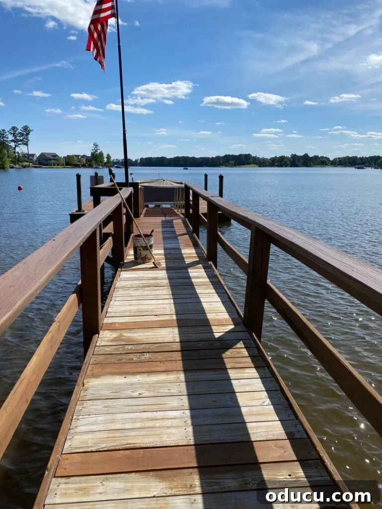 A Personal Reckoning 2 Lake Dock stretching out over the lake before staining