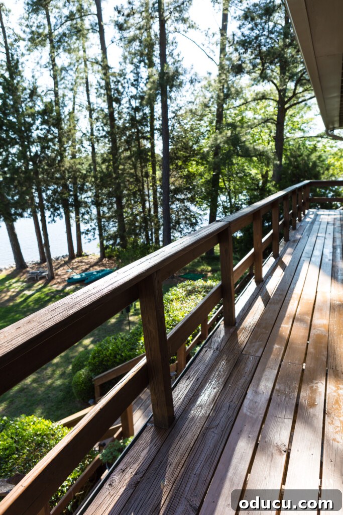 A Personal Reckoning 13 After photo showing stained wood deck.