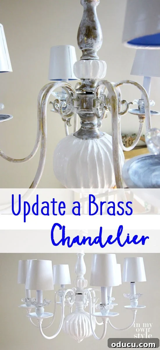 Stunning Brass Chandelier Update 2 Update an old Brass Chandelier with spackle!
