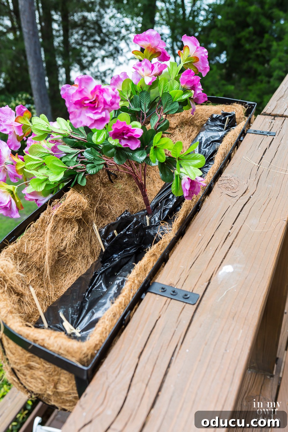 Lakeside Deck Rail Planter Boxes 11 Faux flower box fillers