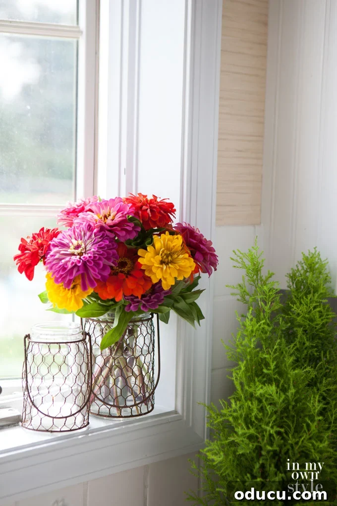 Sunday Style Showcase 2 Colorful autumn-flowers on a windowsill.