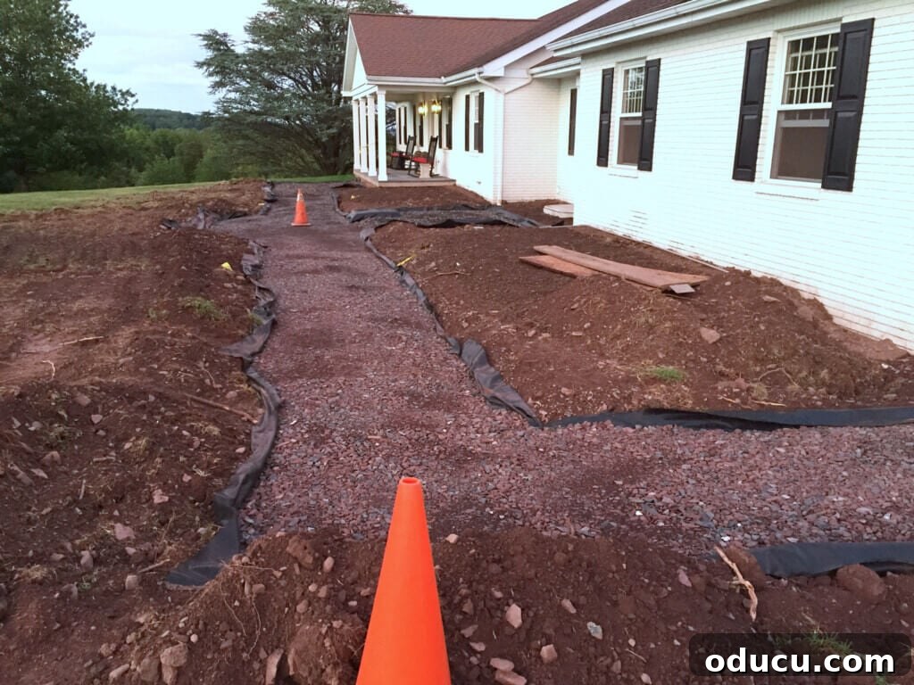 Ranch Renaissance: Modern Farmhouse Transformation 19 Landscaping-being-done-in-front-of-house, clearing shrubs