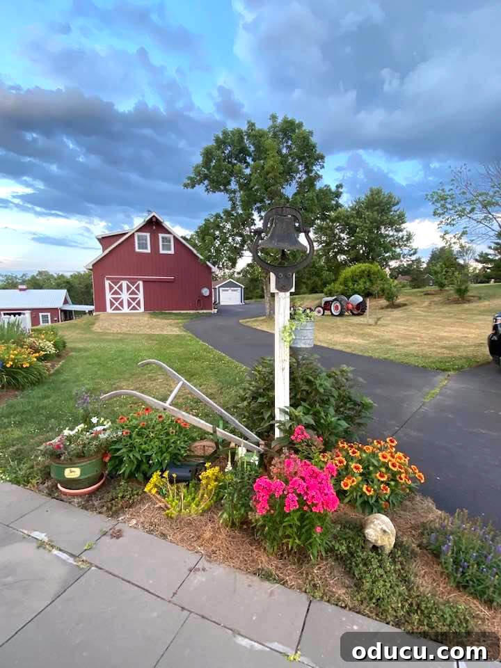 Ranch Renaissance: Modern Farmhouse Transformation 3 house-light-post charming entrance of updated farmhouse