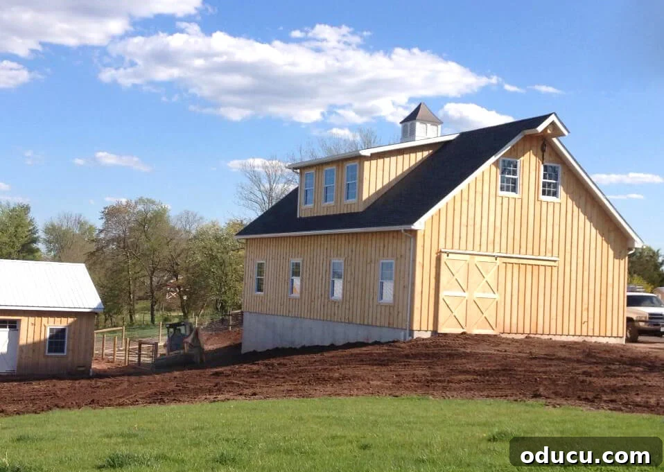 Ranch Renaissance: Modern Farmhouse Transformation 25 building-barn under construction for new farm