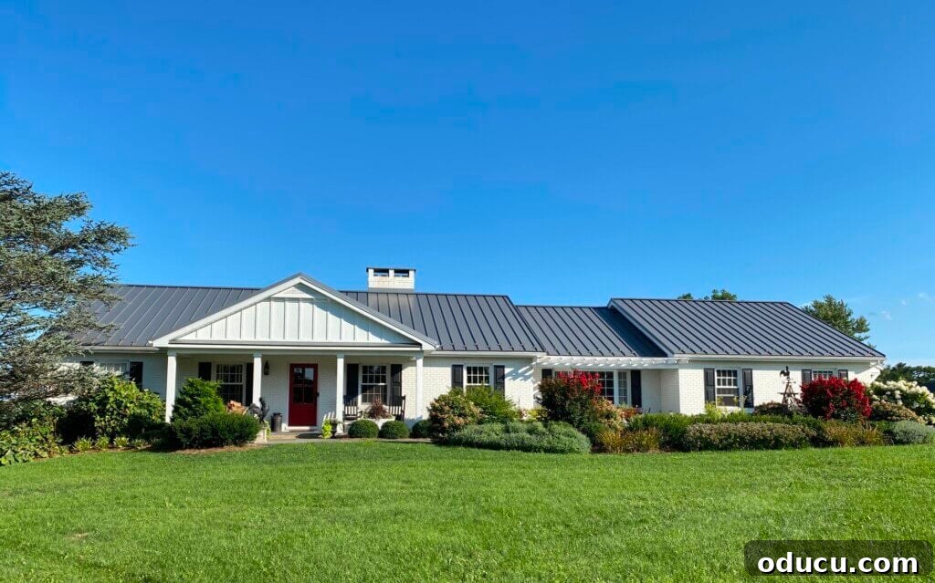 Ranch Renaissance: Modern Farmhouse Transformation 8 Front exterior of Ranch house after makeover to modern farmhouse style