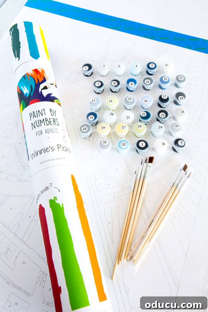 Creative Kickoff for Your Gifting Season 2 Custom Paint by numbers kit and contents