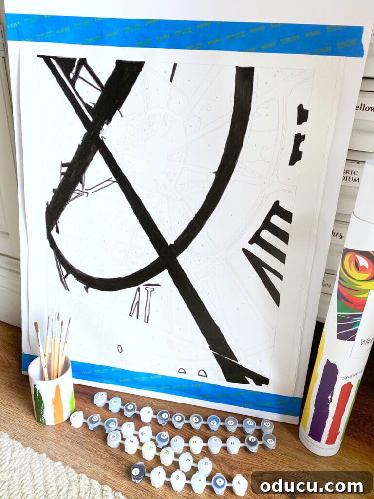 Creative Kickoff for Your Gifting Season 3 Paint by numbers mounted on foam core to make painting it easier.