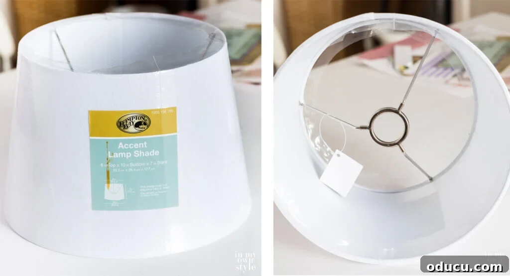 Ceiling Fan Globe Upgrade Choices 7 Lampshade chosen as a DIY replacement for a glass globe on a ceiling fan, highlighting its dimensions.