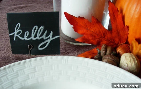 Upcycle Household Items for Breathtaking Decor 9 Simple DIY Thanksgiving Table Place Cards made using a common household item