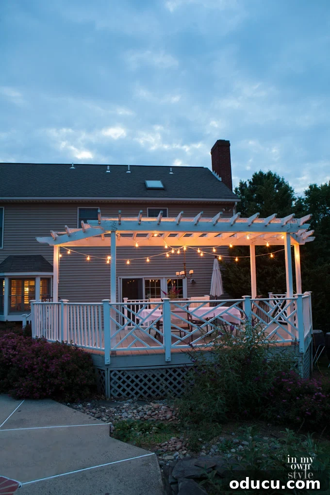 Adding On to My Old Place 7 Vintage bulb string lights on a deck