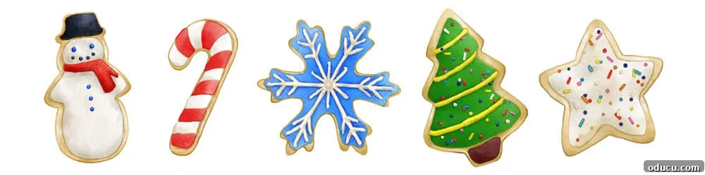 Christmas cookies water color illustrations