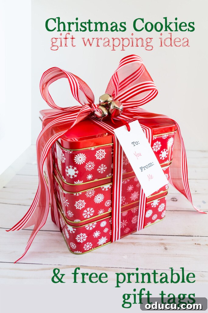 Gift wrapping ideas for Christmas cookies.