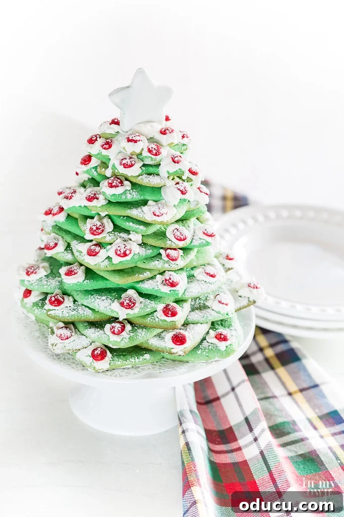Christmas Cookie tree on counter
