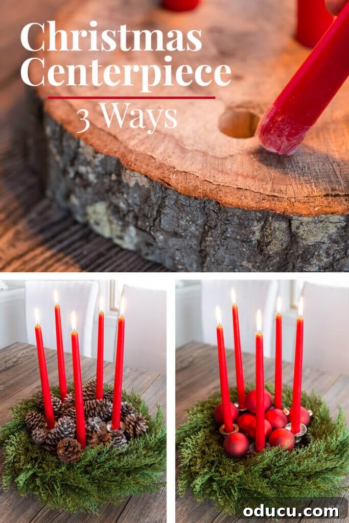 Effortless Christmas Table Wreath Crafts 15 3 Ways to style a Christmas table candle centerpiece
