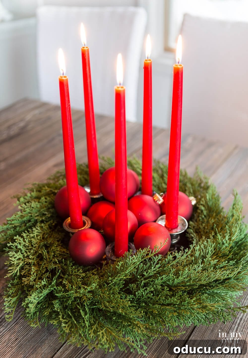 Decorating with Christmas Candles.