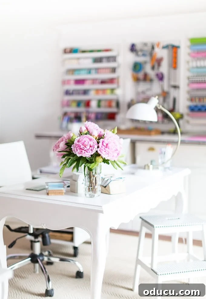 Creative File Solutions for Your Home Workspace 2 Creative home office setup with DIY file storage.