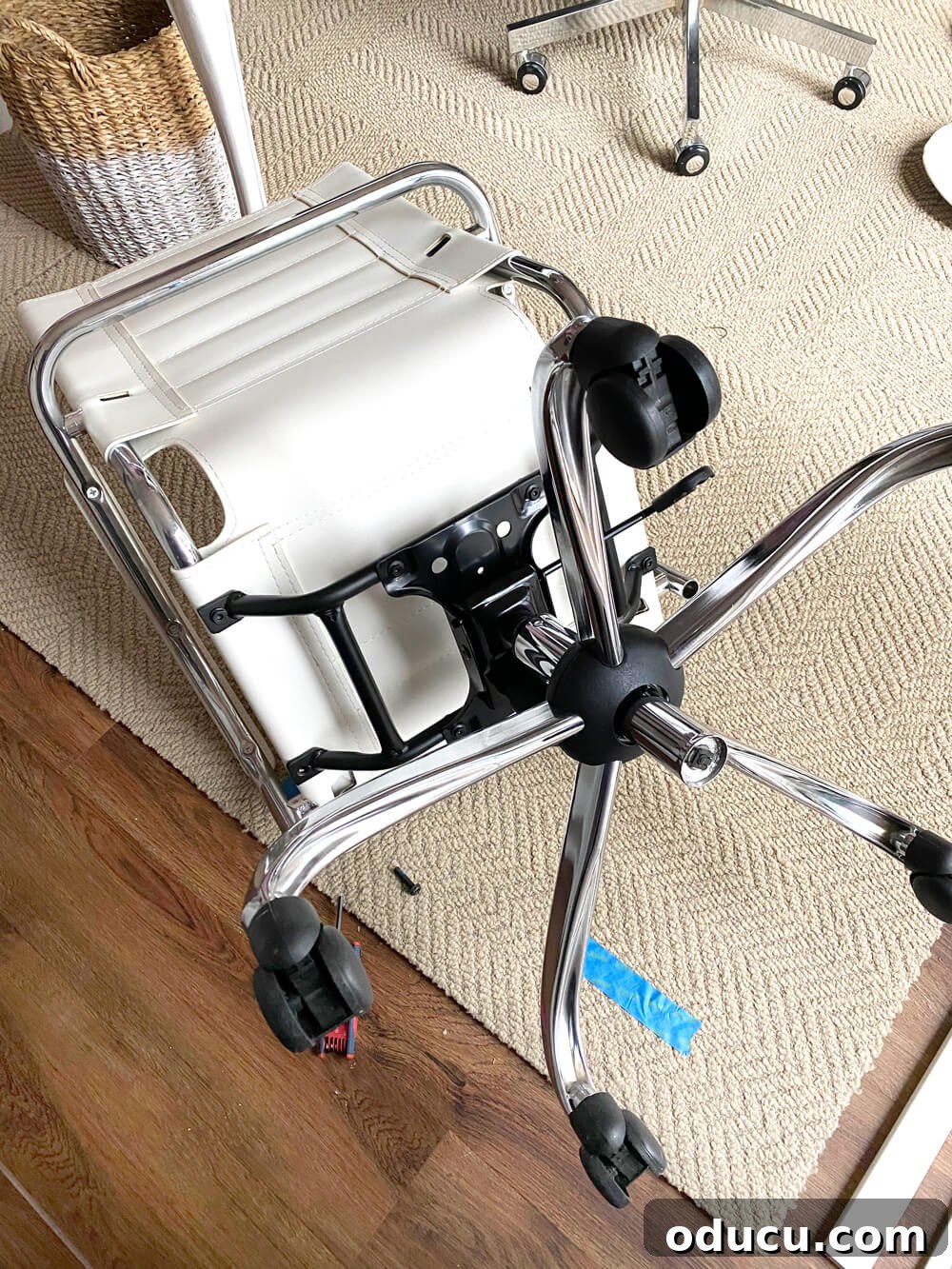 Creative File Solutions for Your Home Workspace 11 Upside down office chair showing its detachable base.