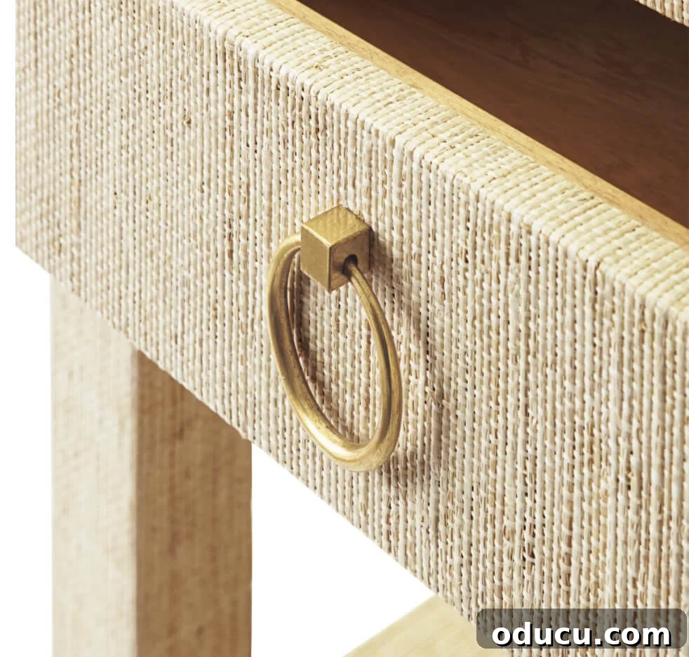 Textured Drawer Bedside Table Revamp 5 Serena-and-Lily-raffia-wrapped-furniture-close-up
