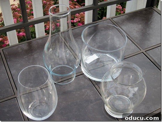 Thrift-Store-Glassware made into an outdoor lantern Thrift-Store-Glassware made used to make an outdoor lantern