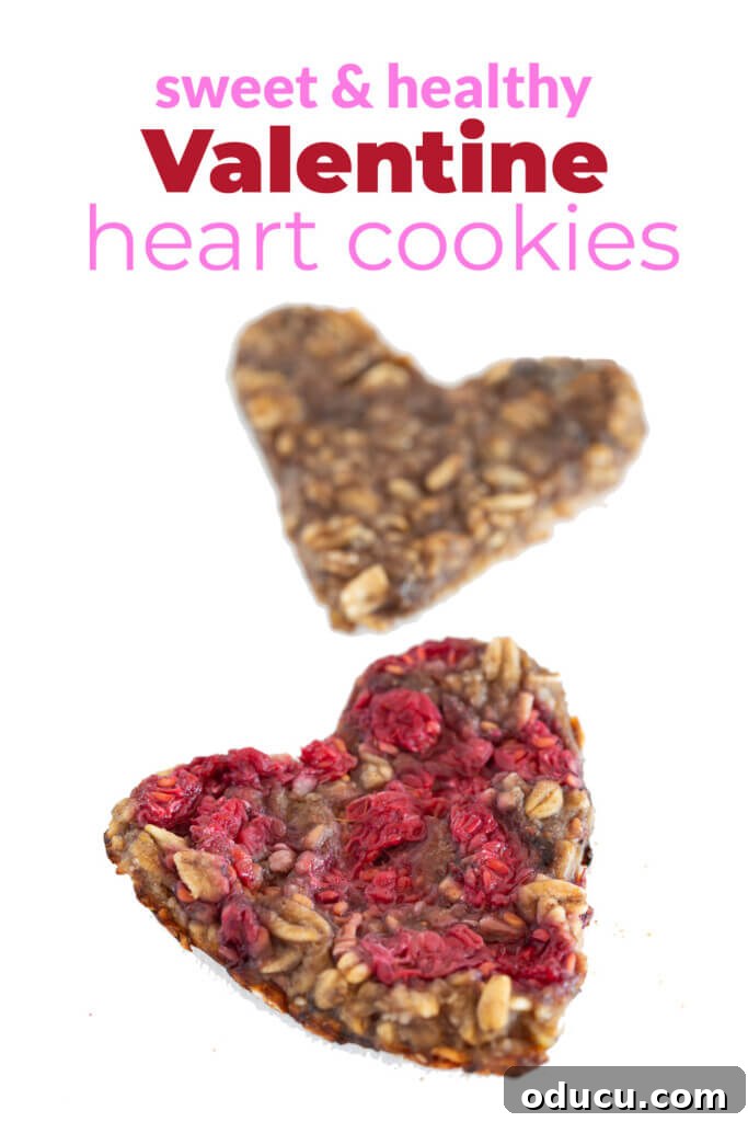 Wholesome Vegan Banana Oat Delights 15 Sweet and healthy Valentine's heart cookies, perfect for a guilt-free celebration.