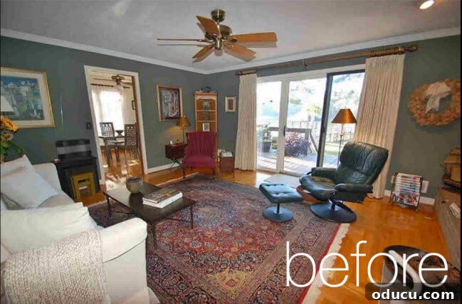 The Evolution of My Living Room Style 2 living room before - previous owners decor