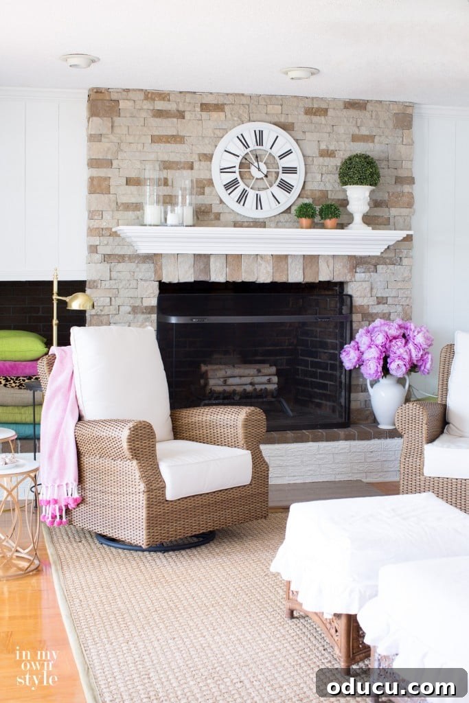 The Evolution of My Living Room Style 8 Airstone Fireplace makeover