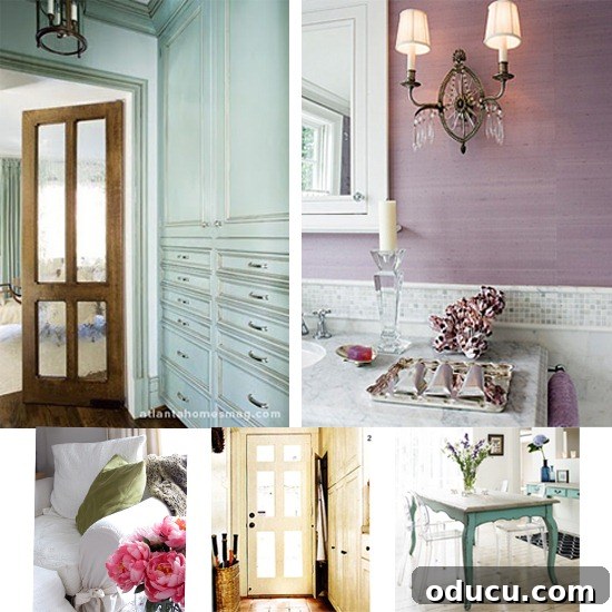 Uncover Your Personal Decorating Style 13 Four images of rooms decorated with a white base and strategic pops of color.