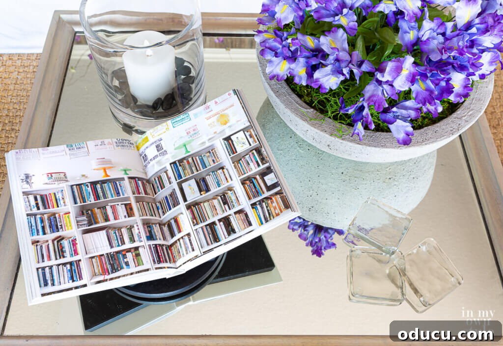 Coffee Table Styling Idea to display coffee table books.
