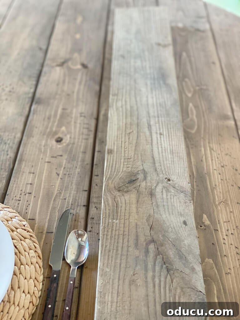 Crafting a Custom Round Wood Kitchen Tabletop 26 matching-wood-stain-color-to-a-reclaimed-board