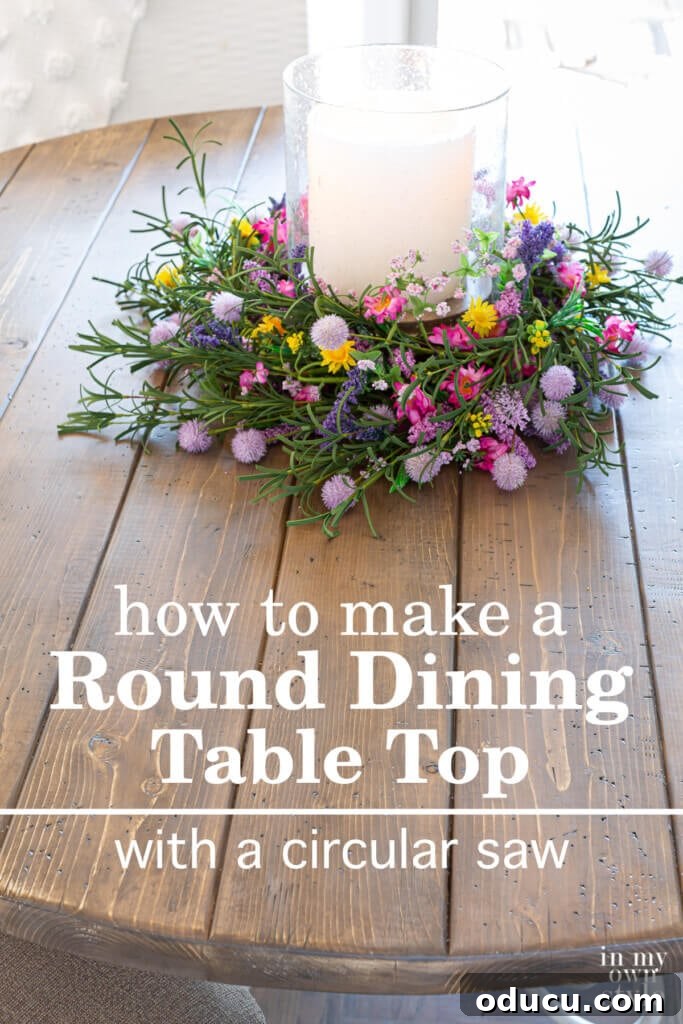 Crafting a Custom Round Wood Kitchen Tabletop 34 How to make and stain a 2 x 6 lumber made round table using a circular saw.