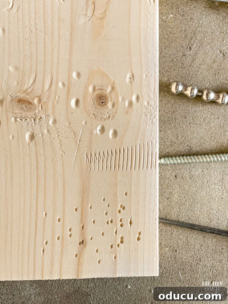 Crafting a Custom Round Wood Kitchen Tabletop 8 How to distress wood to make it look like distressed and reclaimed wood.