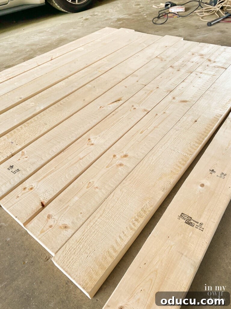 Crafting a Custom Round Wood Kitchen Tabletop 10 Lining up pine boards to make a DIY round wood table.
