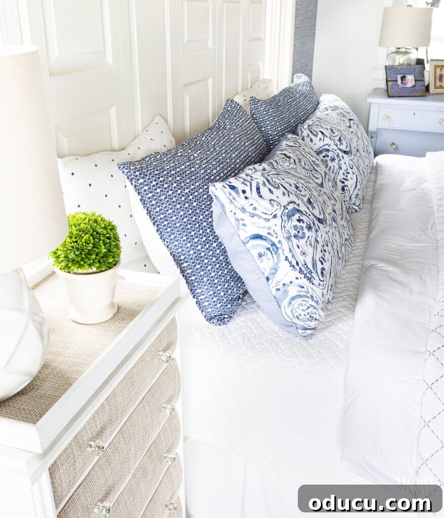 Personalize Your Sanctuary: Mix & Match Bedding 3 How to style pillows on a bed when mixing and matching bedding in your bedroom.